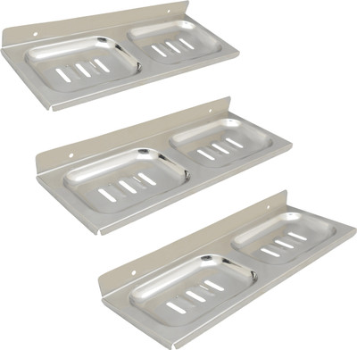 

Taj 3 square soap dish(Silver)