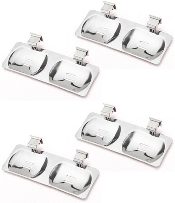 

Leaves Soap Case Pack of 4 Pcs.(Silver)