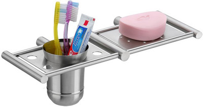 

Doyours Combined Soap Dish & Tooth Brush Holder(Silver)