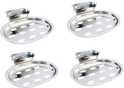 

Royal Indian Craft Platinum Look (Set of 4) Stainless Steel Soap Holder(Chrome, Steel)