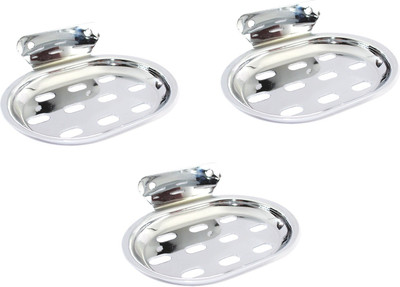 

Royal Indian Craft Platinum Look (Set of 3) Stainless Steel Soap Holder(Chrome)