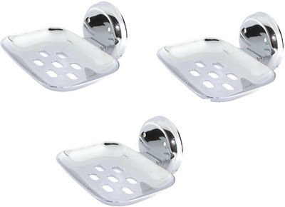 

Royal Indian Craft Blackberry (Set of 3) Stainless Steel Soap Holder(Steel, Chrome), Chrome;steel