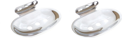 

Royal Indian Craft Platinum Touch Stainless Steel Soap Holder (Pack of 2)(Glossy Steel)