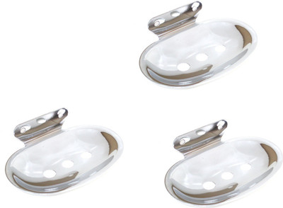

Royal Indian Craft Platinum Touch Stainless Steel Soap Holder (Pack of 3)(Glossy Steel)