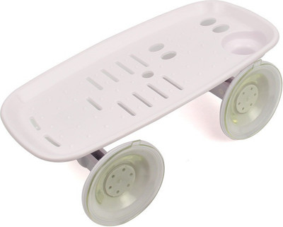 

Sukot Suction Multi purpose Toothpaste Toothbrush Soap Dish Holder Stand Wall Mount Tray(White)