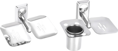 

Osian 2 Pieces Bathroom Accessories(1-Double Soap Dish,1-Soap Dish with Tumbler Holder)-Omni Series(Silver)