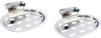 

Royal Indian Craft Platinum Look (Set of 2) Stainless Steel Soap Holder(Chrome)