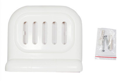 

Saira White Plastic Soap Dish Wall-Mount and Counter-Top Dual Design(Pearl White)