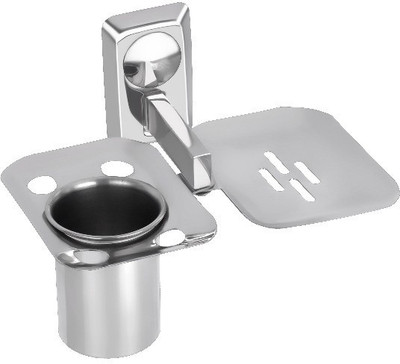 

YORA Soap Dish With Tumbler Holder(silver)
