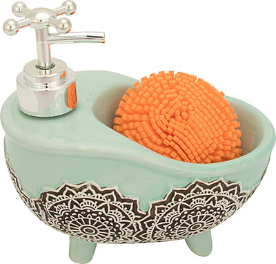 

Home Belle ceramic soap dispenser with spounch(Green)