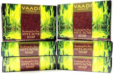 

Vaadi Herbals Becalming Tea Tree Soap Anti-acne Therapy (75 gms x 6)(75 g, Pack of 6)