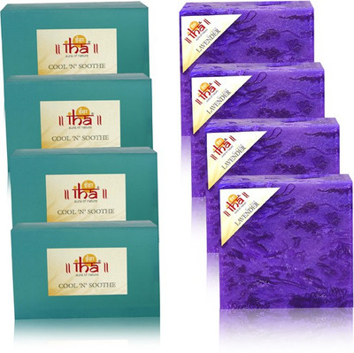 

IHA Ayurvedic Cool N Soothe & Lavender Soap Pack of 8 Herbal Natural(900 g, Pack of 8)