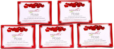 

Satinance Rose Bathing Bar 75gm - Pack of 5(75 g, Pack of 5)