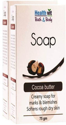 

HealthVit Bath & Body Cocoa Butter Soap 75g pack of 2(150 g)