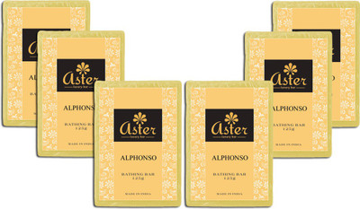 

Aster Luxury Alphoso Bathing Bar 125g - Pack of 6(750 g, Pack of 6)