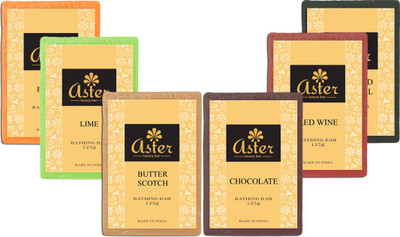 

Aster Luxury Six Flavour Handmade Soap Combo Pack(750 g, Pack of 6)