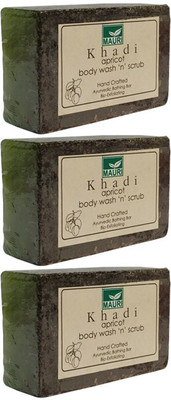 

Khadi Mauri Apricot Soap - Pack of 3 - Premium Ayurvedic Herbal(375 g, Pack of 3)