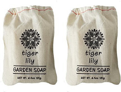 

Greenwich Bay Trading Company TIGER LILY Bath Bar Soap in Cloth Sachet Triple-Milled Exfoliating Shea Butter Luxurious Soaps by Greenwich Bay Trading Co. (2 Pack)(181 g)