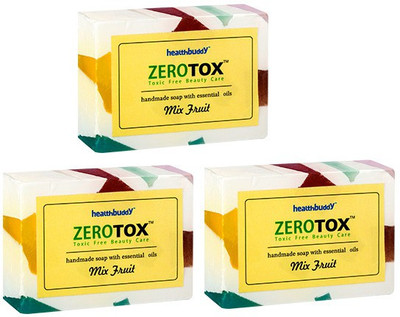 

Healthbuddy Zerotox Handmade Soap Mix Fruit, 3 Packs Of 125 Gm Each(375 g, Pack of 3)