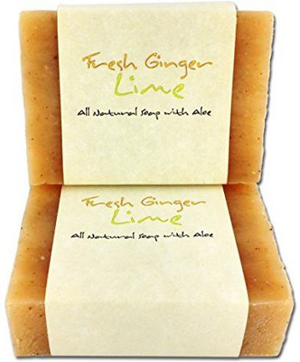 

Candlecopia Fresh Ginger Lime Soap Bars - 2 Pack - GMO Free Certified All Natural Herbal Soap with Aloe(261 ml, Pack of 2)
