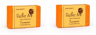 

Rustic Art Organic Turmeric Soap(200 g, Pack of 2)