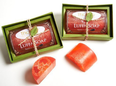 

ThaiPro All Natural Soap with Exfoliating Luffa (Loofah) for Body & Hands- Best Cleanser Scrub for Men & Women. Luxurious Body Wash Bar-herbal Extracts Help Reduce Appearance of Cellulite Blemishes Eczema Acne & Has Antioxidants for Youthful Skin-(Papaya 