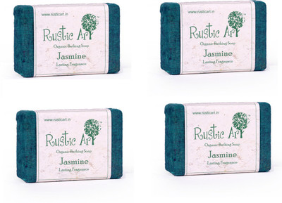 

Rustic Art Organic Jasmine Soap(400 g, Pack of 4)