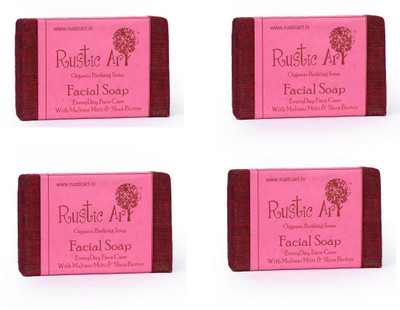 

Rustic Art Organic Facial Soap(400 g, Pack of 4)