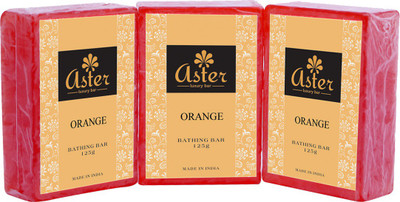 

Aster Luxury Handmade Orange Soap 125g - Pack of 3(375 g, Pack of 3)