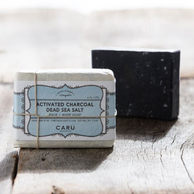 

Caru Skincare Activated Charcoal + Dead Sea Salt Organic Face Soap(128 g)