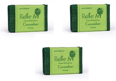 

Rustic Art Organic Cucumber Soap(300 g, Pack of 3)