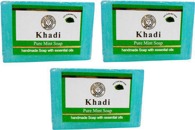 

Khadi Herbal NaturalPure Mint Soap Pack Of 3(375 g, Pack of 3)
