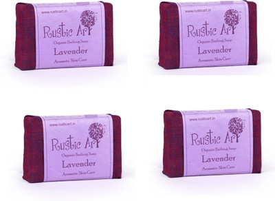 

Rustic Art Organic Lavendar Soap(400 g, Pack of 4)