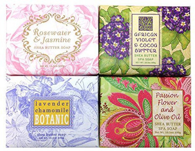 

Greenwich Bay Trading Company Soap Sampler Set Garden Flower Shea Butter Large Soap Block Gift Set(297.57 g, Pack of 4)