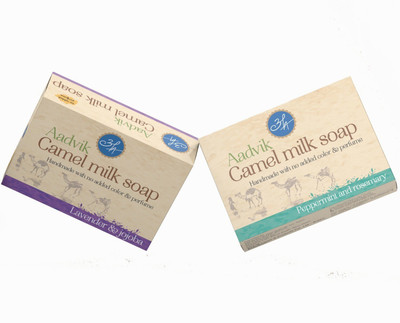 

Aadvik Camel Milk Soap (Lavender & Jojoba, Peppermint & Rosemary essential oils)(200 g)