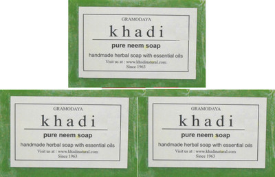 

Khadi Herbal Handmade Pure Neem Soap - Pack of 3(375 g, Pack of 3)