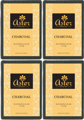 

Aster Luxury Charcoal Bathing Bar 125g - Pack of 4(125 g, Pack of 4)