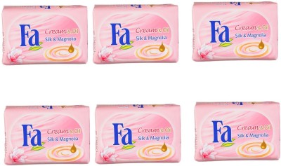 FA Cream & Oil Silk & Magnolia Bar Soap (Pack of 6 )(6 x 29.17 g)