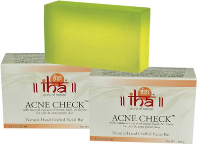 

IHA Ayurvedic Acne Check Soap - Pack of 2 - Premium Herbal(200 g, Pack of 2)