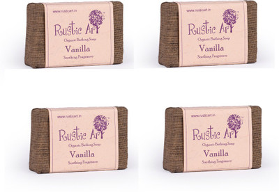 

Rustic Art Organic Vanilla Soap(400 g, Pack of 4)