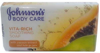 

Johnson's Body Care Vita Rich Smoothing Soap With Papaya Extract ( Pack of 6)(125 g, Pack of 6)