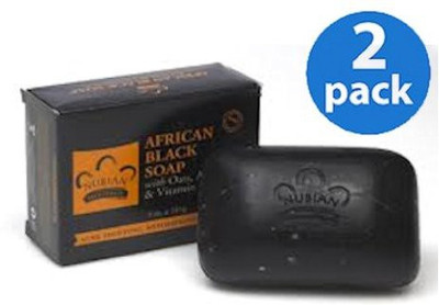 

African Black Soap. Oat, Aloe & Vitamin E All Natural Ingredients(141.7 g, Pack of 2)