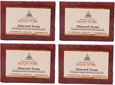 

Khadi Pure Natural Handmade Pure Almond Soap with essential Oil(500 g, Pack of 4)