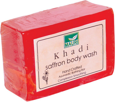 

Khadi Mauri Premium Handcrafted Ayurvedic Saffron Body Wash Soap(125 g)