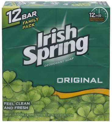 

Irish Spring Bath Bar Soap, Original, Bars, 12-count(106.275 g, Pack of 12)