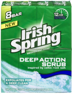 

Irish Spring Deep Action Scrub Deodorant Soap ( Pack of 8 )(850.48 g, Pack of 8)