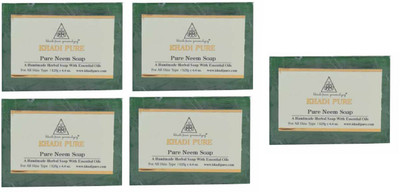 

Khadi Herbal Natural Handmade Pure Neem Soap with essential Oil(625 g, Pack of 5)