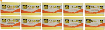 

Khadi India PREMIUM HANDMADE WHITE MUSK SOAP(1250 g, Pack of 10)