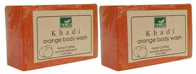 

Khadi Mauri Orange Soap - Pack of 2 - Premium Handcafted Herbal(250 g, Pack of 2)