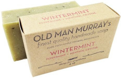 

Old Man Murray's Wintermint All-Natural Soap (2 Bars) Peppermint Menthol Crystal - Handmade w/ Simple Organic Ingredients - No Parabens Alcohol Petroleum Artificial Dyes or Fragrances(120 ml, Pack of 2)